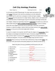 practice cell analogy answer key.